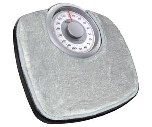 Adamson A25 Balance Pèse Personne Analogique - Nouveauté - Jusqu'à 180kg, Surface Antidérapante, Chiffres Extra Larges, Pèse Personne Mécanique, Garanti 20 Ans - Chambre et Salle de bain - Tapis Gris