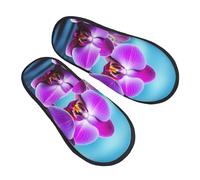 AdaNti Beaux chaussons en fourrure d'orchidée pour homme et femme - Pantoufles en mousse à mémoire de forme - Chaudes et confortables - Chaussures d'hiver pour l'intérieur et l'extérieur, noir, Taille