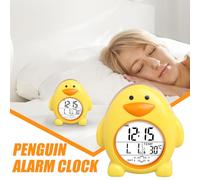 Adaobbt Réveil Mignon, horloges pour pour Chambres,Petite Horloge de Bureau en Forme de Pingouin - Réveil numérique, Calendrier perpétuel, Horloge pour Ok pour se réveiller pour Chambre d'enfant