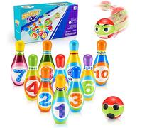 Adaokay Set Bowling de 12 Pièces, Jeux Enfants 2 3 4 5 6 Ans, Cadeau Garcon & Fille 2-8 Ans, Jeux Jardin Exterieur
