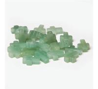 ADAOQIN Lot de 10 Perles en Pierre Naturelle en Forme de Croix, œil de Tigre, Agate, améthyste, Quartz, Perles d'espacement pour la Fabrication de Bijoux, Bracelets, Boucles d'oreilles