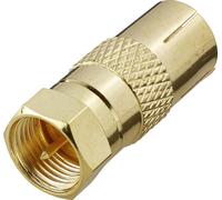 Adapateur antenne/satellite (doré) Renkforce RF-4196982 F mâle vers antenne femelle 75 Ω 1 pc(s)