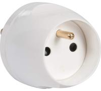 Adapt.2P+T Pour 1 Fiche Sur Prise 20A, Adaptateur Broche 16A Vers 20A, Avec Éclips De Protection Pour Enfants, Finition Blanc