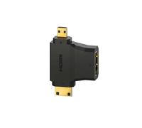Adapt. HDMI?, f. femel. Type A - f. mÃ¢le Type-C (mini)/D (micro), dorÃ©