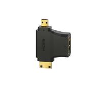 Adapt. HDMI™, f. femel. Type A - f. mâle Type-C (mini)/D (micro), doré