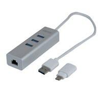 Adapt. USB 3.0 metal Gigabit + HUB + Convert. USB Type C G