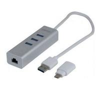 Adapt. USB 3.0 metal Gigabit + HUB + Convert. USB Type C