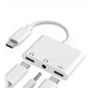 Adaptateur USB 3.0 Type C vers Jack 3,5mm, USB-A et Type C (Blanc)
