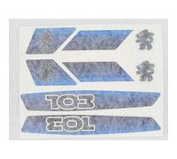 ADAPTABLE - Kit Déco Autocollant/Sticker Peugeot 103 SP MVL - Bleu/Gris/Orange/Vert - DI-B10/B13* - Couleur Bleu