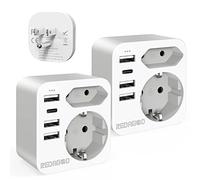 Adaptador Enchufe USA, Redagod 2X Adaptador Americano de Viaje 3 Puertos USB y 1 Tipo C, Europa español 2-Pin a 3-Pin EEUU Para Mexico, Canada, Tailandia, Perú, Colombia,Tipo B
