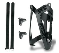 SKS GERMANY Anywhere TOPCAGE, Accessoire (Porte vélos, Sangles incluses pour Tubes jusqu'à 80 mm de diamètre, Maintien sûr du bidon), Noir Unisex-Adult, Black, 10 x 10 x 25 cm