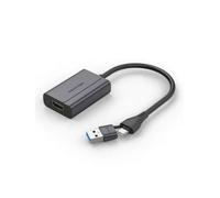 Adaptador Vention ACYHB USB-C Macho + USB-A Macho a HDMI Hembra 1080P Gris 0.15m