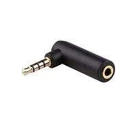 adaptare 10122 Adaptateur d'angle Fiche jack 3,5 mm (4 broches) à couplage jack (4 broches), plaqué or, noir