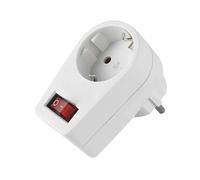 Adaptateur - 1 Prise avec Interrupteur, 4,8 mm, 16 A, idéal pour connecter des appareils électriques de manière sûre et Efficace.