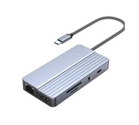 Adaptateur 10 en 1 de type C vers HDTV avec HDTV 4K RJ45 USB3.0 3,5 mm Lecteur de cartes Mempry pour une utilisation polyvalente