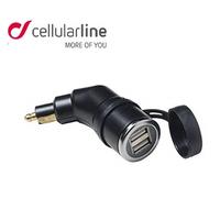 Interphone Cellularline Adaptateur ACCMOTODIN2USB 12V avec connecteur DIN à double USB