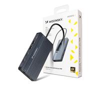 Adaptateur 14 en 1 Hub USB-C, répartiteur USB, 14 ports, transfert de données, charge Power Delivery, USB-A, HDMI, RJ45, audio 3,5 mm, lecteur de carte SD et TF avec câble de 15 cm, WOZINSKY