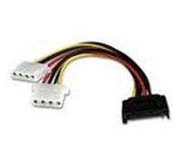 Adaptateur 1xSATA 15 pins mâle vers 2xmolex femelles Connectland G
