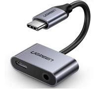 Ugreen Adaptateur USB-C CM193 – USB-C vers USB-C + jack 3,5 mm, recharge et audio