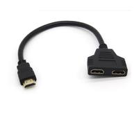 Adaptateur 2 ports Cable HDMI pour PC MEDION Television TV Console Gold 3D FULL HD 4K Ecran 1080p Rallonge