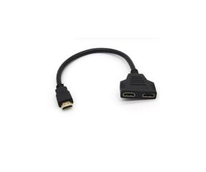 Adaptateur 2 ports Cable HDMI pour Television PHILIPS TV Console Gold 3D FULL HD 4K Ecran 1080p Rallonge (NOIR)