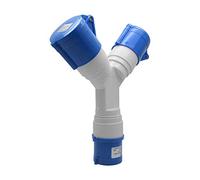 Adaptateur 2 Prises Couvercle fiche à 3 pôles 16A 220V Industriel IP44 - multiprise Caravanes/Camping-Cars/Bateau, Chantier, Connecteur Prises de Courant Industriel Répartiteur