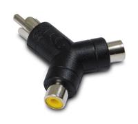 Adaptateur 2 RCA fem. / 1 RCA mâle