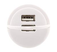 Adaptateur 2 USB 2,1A* Blanc avec anneau d'extraction