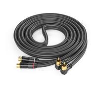 Adaptateur 2RCA mâle vers 2RCA femelle - Cordon de son stéréo - Plaqué or - Câble d'extension - Connecteurs plaqués or