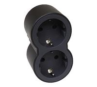Adaptateur 2X2P+T schuko - Noir