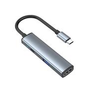 Adaptateur 3/4 en 1 pour ordinateur portable offrant une charge rapide de 100 WPD - Affichage HDTV 4K - Vitesse rapide USB 3.0 - Transmission de données de type C