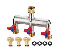 Adaptateur 3/4 en laiton à trois sorties avec filetages profonds et anneaux d'étanchéité, valves polyvalentes pour branchements d'appareils stables collecteur de distribution d'eau en laiton extérieur