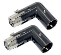 Adaptateur 3-Pin xlr 90 Degree,Adaptateur XLR ajustable mâle/femelle à angle droit pour câble Dmx Noir (2 Pack)
