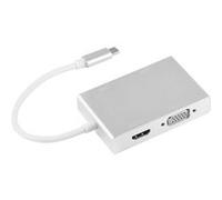 Adaptateur 4-en-1 Bewinner - Type-C vers VGA Adaptateur HDMI USB3.0 DVI - Connexion d'un Ordinateur Portable à un écran externe Argent G