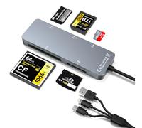 Adaptateur 5 en 3 SD/TF/CF/MS/XD Memory Stick Pro Duo pour Lightning/USB-C/USB A, adaptateur Pro haute vitesse pour iPhone 16/15/14/iPad/PC/Android/Mac