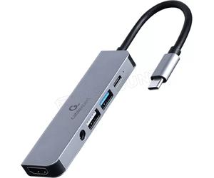 Adaptateur 5en1 USB-C CableXpert vers 2 x USB-A + HDMI + USB-C + Jack 3.5mm 12cm (Gris)