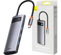Baseus Metal Gleam Series 5-in-1 Multifunktionale Typ-C HUB Dockingstation Grau 30Hz Version Grau