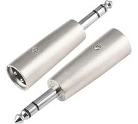 Adaptateur 6,35 mm TRS vers XLR 2 Pièces,Adaptateur Symétrique 6,35 mm Mâle vers XLR Mâle-Adaptateur XLR Jack Boîtier Métallique,Fiche Nickelée