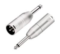Adaptateur 6,35 mm TS mono vers XLR, adaptateur asymétrique 6,3 mm mâle vers XLR mâle - pack de 2