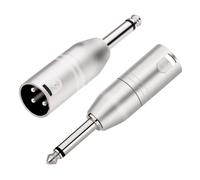 Adaptateur 6,35 Mm Ts Mono Vers Xlr, Adaptateur Asymétrique 6,3 Mm Mâle Vers Xlr Mâle - Pack De 2[Z1670]