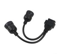 Adaptateur 6 broches J1708 et 9 broches J1939 vers OBD2 16 broches femelle pour camions de construction compatibles SAE J1939 J1708