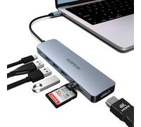 Adaptateur 7 En 1 Usb C Vers Hdmi Usb C, Avec Hdmi 4K, 100 W Pd, Ports De Données Usb 3.0 5 Gbps, Lecteur De Carte Sd/Tf, Station D'Accueil Pour Macbook Air/Pro, Ipad, Windows