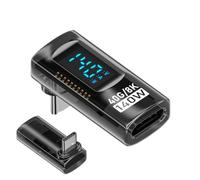 Adaptateur à Angle Droit, Adaptateur USB C, Adaptateur stéréo de Type C à Affichage numérique 140 W, connecteur de de Charge de 40 Gbit/s, testeur de Puissance pour tablettes et