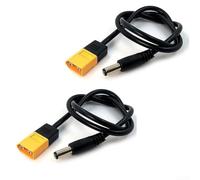 Adaptateur à angle droit pour câble d'alimentation xt60 mâle vers DC 5,5 x 2,1 mm, câble flexible de 0,5 m pour drones pour chargement de batterie (5521)