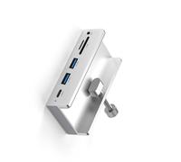 Adaptateur à clip en aluminium 5 Gbps haute vitesse 6 ports USB3.0 Type C 3,5 mm USB Splitter Station d'accueil Expander pour ordinateur portable écran adaptateur clip