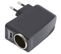 Adaptateur AC/DC - LOGILINK - Allume-cigare - Prise femelle - USB - Noir