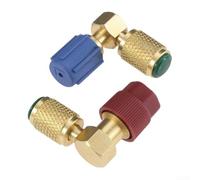 Adaptateur AC Retrofit R12 vers R134A Conversion Rapide Coupleur Valve 90° Raccord Haut Bas Côté 1/4 SAE Cuivre avec