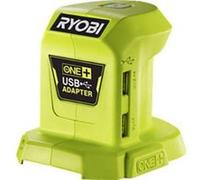 Ryobi - Chargeur USB 2 Ports (2,1 A et 1,0 A) Rapide - 100% Rétro-Compatible avec Les Batteries 18V One+ - Détecteur d'Intensité de Charge - Idéal Camping, Chantier - R18USB-0