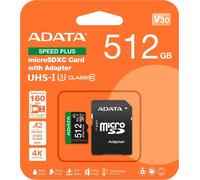 Adaptateur ADATA 512GB MicroSDXC UHS-I U3 V30