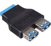 Adaptateur Akyga AK-CA-58 USB 3.0 19-pin (F) - 2x USB 3.0 Type A (F)